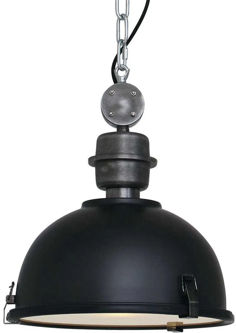 Hanglamp Bikkel 7978ZW - zwarte industriële blikvanger Ø32 cm, staal en metaal, hoogte instelbaar van 40 tot 130 cm, Steinhauer van Steinhauer in Zwart – productfoto