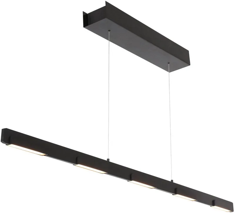 Hanglamp Bloc 3296ZW Hoogteinstelbaar van Glas en Metaal by Steinhauer in Black – product photo
