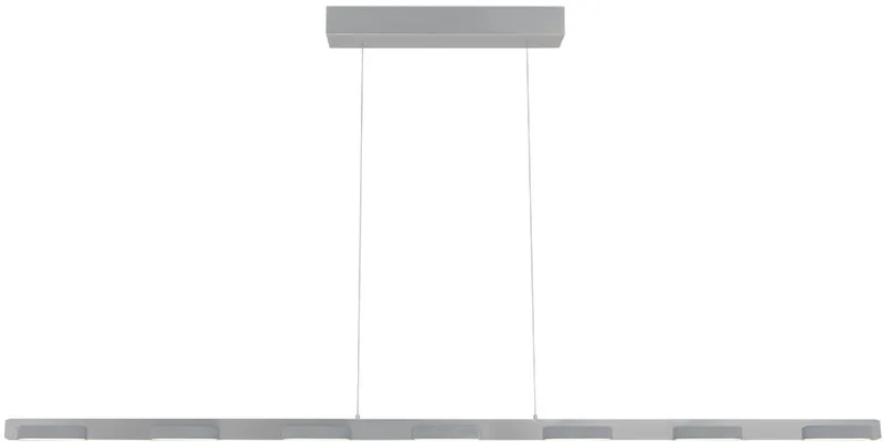 Hanglamp Bloc 3297ST Staal 171 cm Hoogteinstelbaar met Kabel Lift Steinhauer, Modern Design, Dimbaar met Externe Dimmer von Steinhauer in Silber – Produktfoto