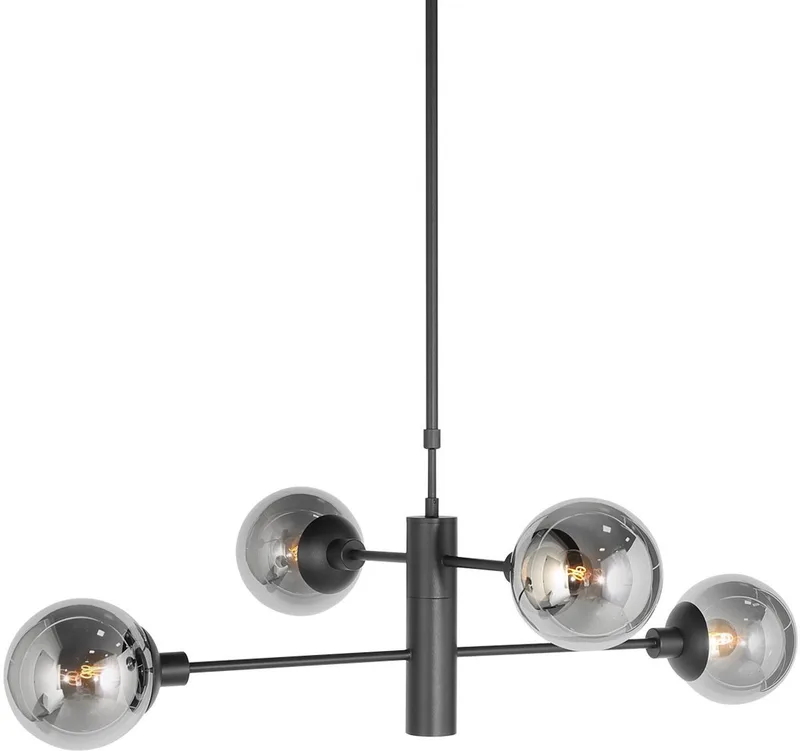 Hanglamp Constellation 3804ZW met onderlicht - Medium, Draaibaar en Uitschuifbaar, Kunststof/Metaal, Steinhauer de Steinhauer en Noir – photo produit