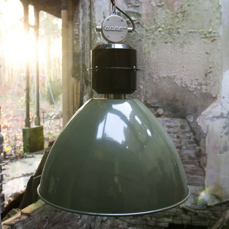 Hanglamp Frisk, olijfgroen, Ø 50 cm, metaal, E27 von Steinhauer in Olijfgroen, Schwarz, Mat nikkel – Produktfoto