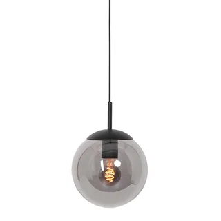 Hanglamp glazen bol | 1 lichts | smoke / grijs / zwart | glas / metaal | Ø 25 cm | in hoogte fra Steinhauer – produktbillede 1 af 3