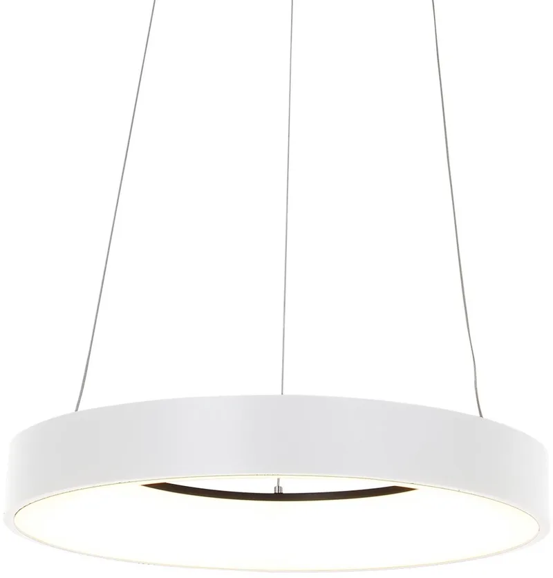 Hanglamp Ringlede 2695W rond 48cm elektrisch verstelbaar hoogte met kunststof en metaal Steinhauer Modern by Steinhauer in White – product photo