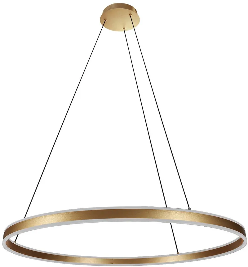 Hanglamp Ringlux 3676GO met LED ring Ø100, in hoogte verstelbaar, metalen en kunststof materialen, Steinhauer trendy design fra Steinhauer i Guld – produktbillede