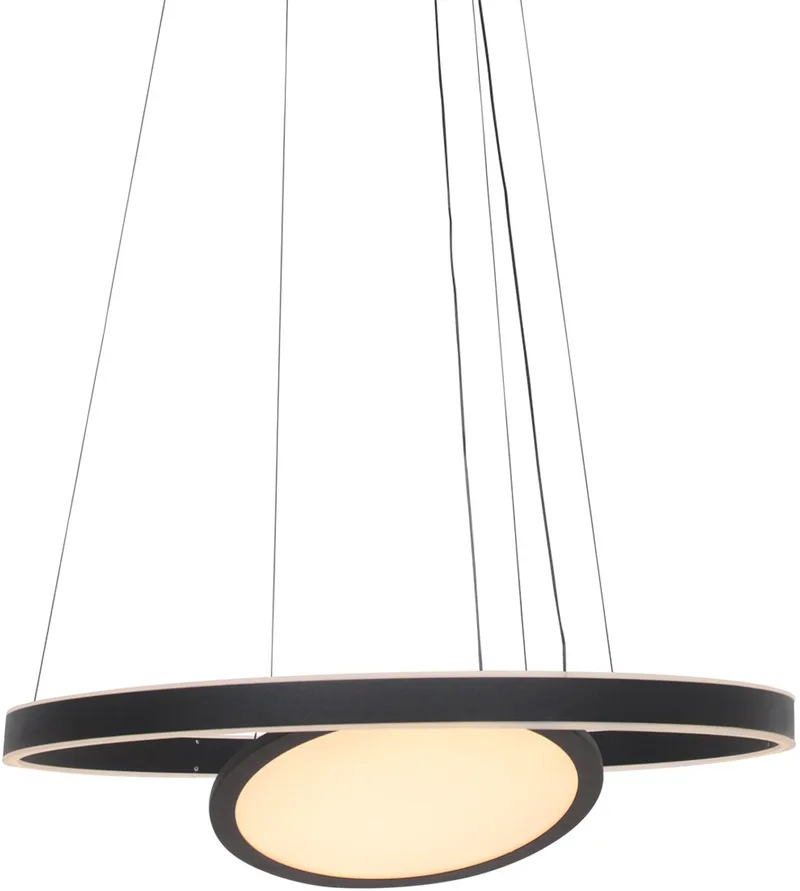 hanglamp - Ringlux - glas metaal - Ø 60cm - LED - 3514ZW fra Steinhauer i Sort – produktbillede
