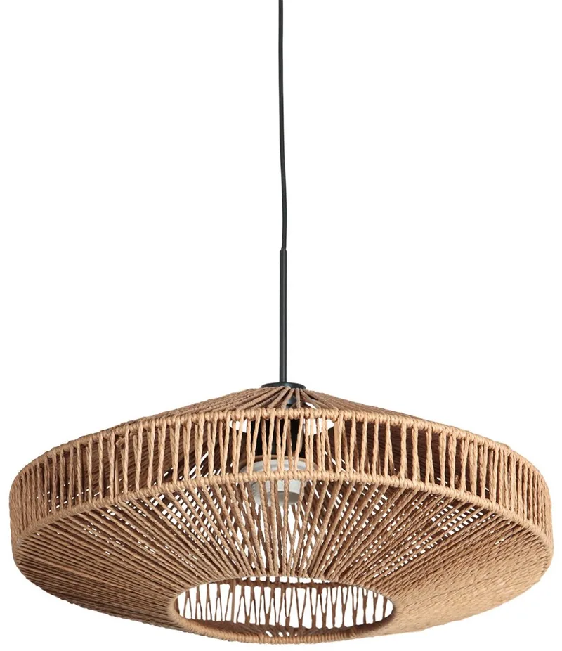 Hanglamp Ropex 4483ZW – trendy metaal en touw, diameter 40 cm, hoogte 16 cm, Anne Light Home van Steinhauer in Crème – productfoto