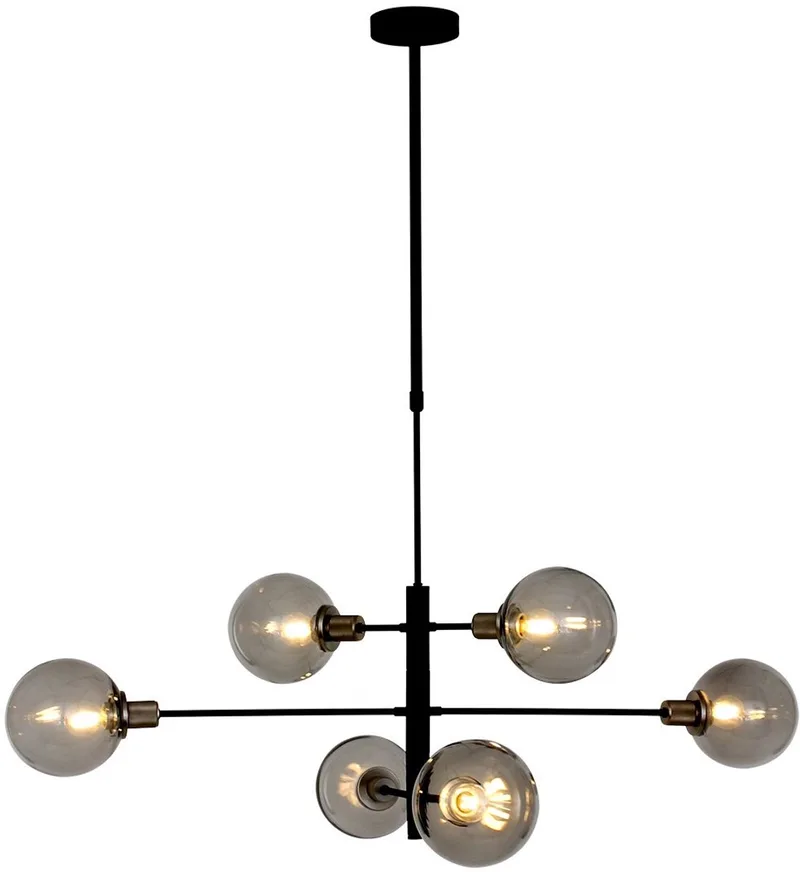 Hanglamp Steinhauer Constellation 2709ZW Glas Metaal Draaibaar en Uitschuifbaar 105-135 cm Binnen van Steinhauer in Zwart – productfoto