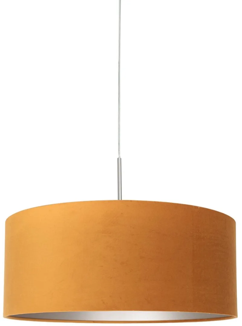 Hanglamp Steinhauer Sparkled Light 8150ST in staal met goud velours kap, diameter 50cm, hoogte 20cm, hoogte instelbaar, modern klassiek design de Steinhauer en Or, Argent – photo produit