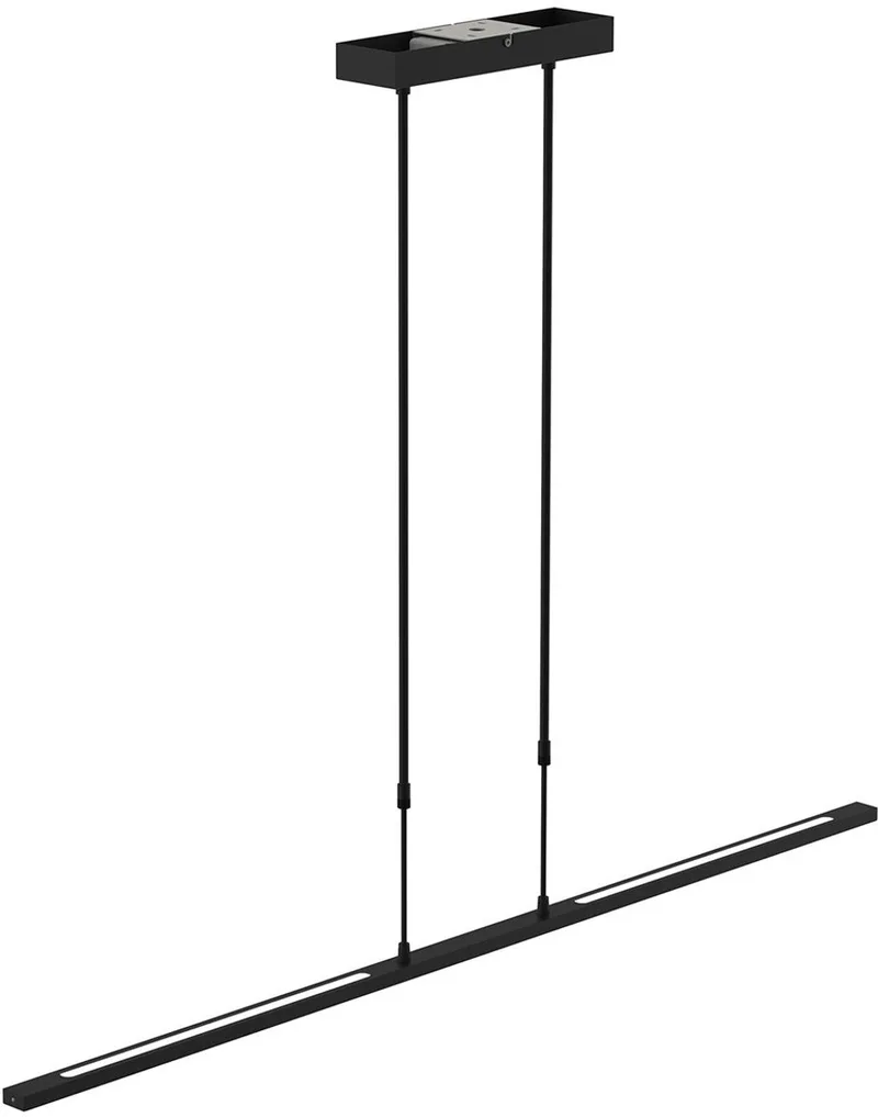 Hanglamp Steinhauer Zelena 1482ZW, Uitschuifbaar, Hoogte verstelbaar, Lengte 122cm, Breedte 3cm, Materiaal: Elektronica, Kunststof, Metaal von Steinhauer in Schwarz – Produktfoto