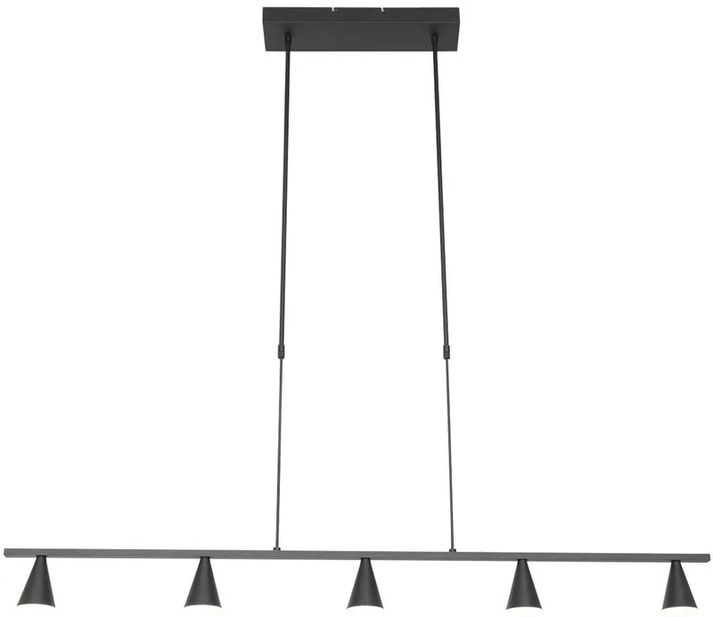 Hanglamp Vortex 3066ZW 5 lichts lichtkleur instelbaar in hoogte verstelbaar kunststof/metaal Steinhauer by Steinhauer in Black – product photo