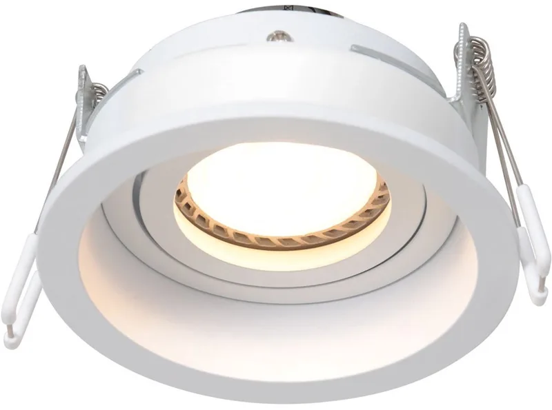 Inbouwspot Pélite 3371W – witte metalen en Kunststof spot Ø10 cm, kantelbaar, geschikt voor GU10 LED, Steinhauer Modern de Steinhauer en Blanc – photo produit