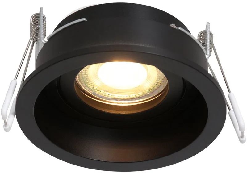Inbouwspot Pélite 3371ZW - Zwarte moderne spot Ø10 cm, kantelbaar en draaibaar, gemaakt van kunststof en metaal, merk Steinhauer de Steinhauer en Noir – photo produit