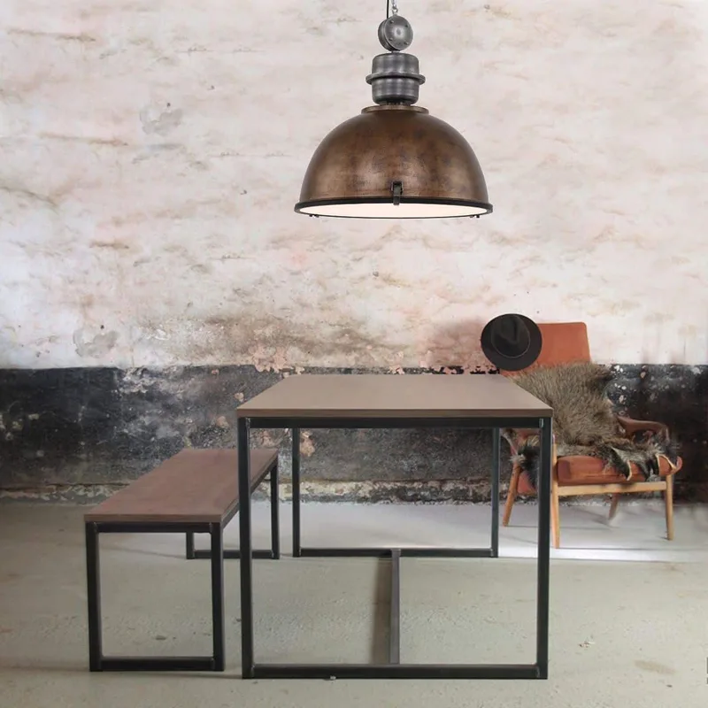 Industriele hanglamp rond | bruin roest | eetkamer woonkamer | E27 | dimbaar | Bikkel de Steinhauer – photo produit 2 sur 3