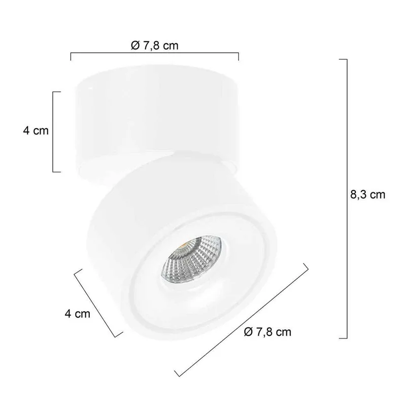LED plafondspot Fez, 1-lamp, metaal, zwenkbaar fra Steinhauer i Hvid – produktbillede