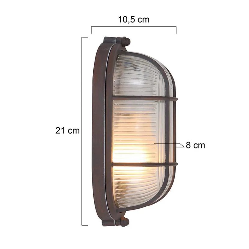 Plafondlamp Lisanne, ovaal, metaal, glas, E27 fra Steinhauer i Brun – produktbillede