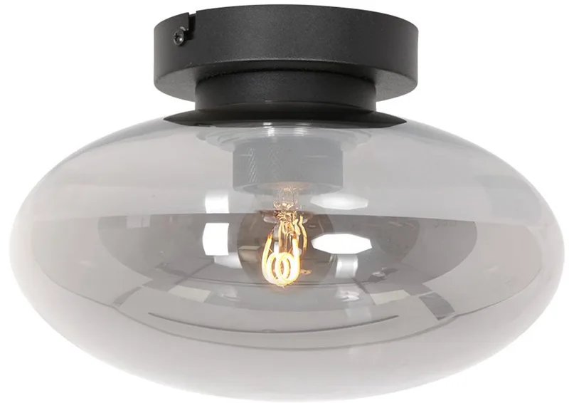 Plafondlamp Reflexion Smoke 25cm Metaal en Glas Steinhauer de Steinhauer en Noir – photo produit