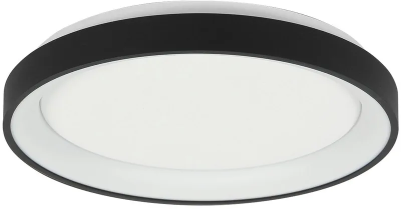 Plafondlamp Ringlede 3691ZW Zwart - Dimbare, trendy kunststof en metaal, geschikt voor binnen, slank profiel van 6 cm fra Steinhauer i Hvid, Sort – produktbillede