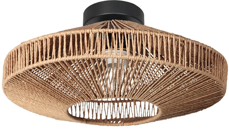 Plafondlamp Ropex 4504ZW – 40 cm, crèmekleurig touw en metaal, trendy ontwerp, Anne Light Home von Steinhauer in Creme – Produktfoto
