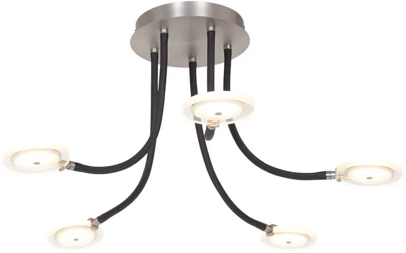 Plafondlamp Turound 3375ST – stalen designlamp met glas, LED, dimbaar, 91,5 cm, Steinhauer de Steinhauer en Argent – photo produit