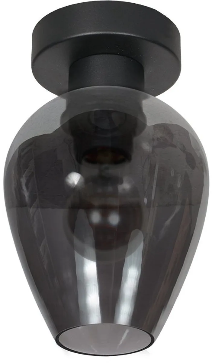 Plafonnier Drovia 4372ZW smoke glas 15 cm hoogte 20 cm metaal Steinhauer modern ontwerp fra Steinhauer i Sort – produktbillede