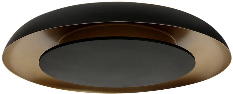 Plafonnier Golden Veil 4331ZW – zwarte plafondlamp met gouden gloed, 40 cm diameter, dimbaar LED, Steinhauer de Steinhauer en Or, Noir – photo produit