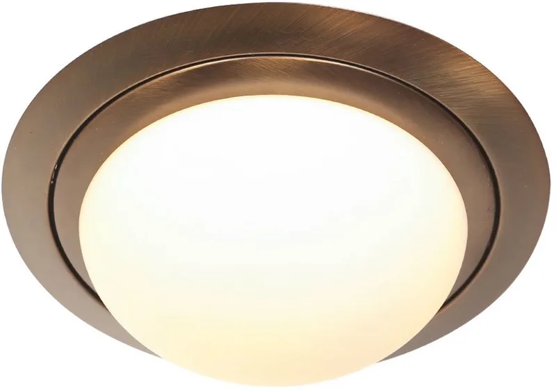 Plafonnier Steinhauer Ikaro 1365BR Brons Ø24cm - 4 stappen dimbaar, geschikt voor binnen, van hoogwaardige metaal en glas de Steinhauer en Marron, Blanc – photo produit