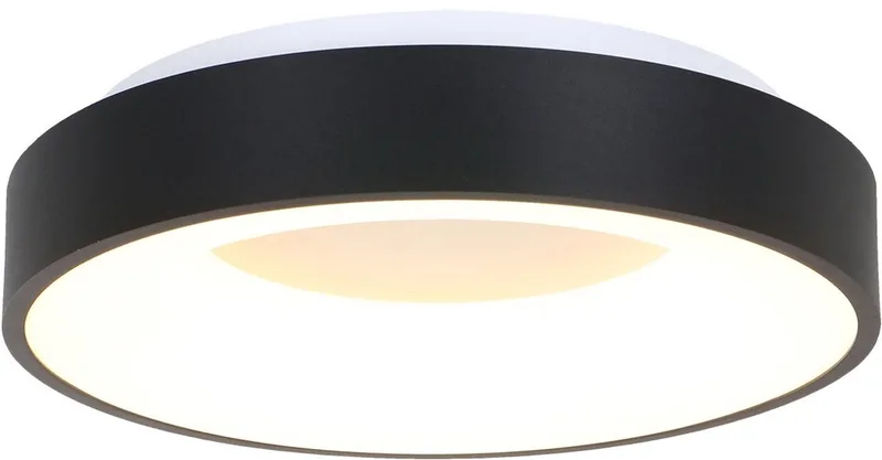 LED-taklampa Ringlede 2 700 K Ø 48 cm svart från Steinhauer i Vit, Svart – produktbild