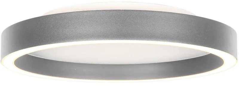 Plafonnière Steinhauer Ringlux 4135ST Staalkleur Ø40CM met 3600 Lumen, Moderne verlichting met kunststof, elektronica en metaal, Dimbaar met wanddimmer von Steinhauer in Silber – Produktfoto