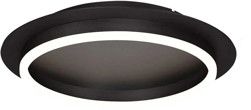 Plafonnieres Ringlux 3655ZW zwarte plafondlamp Ø32 cm met warm LED licht, metaal en kunststof, trendy design, merk Steinhauer fra Steinhauer i Sort – produktbillede