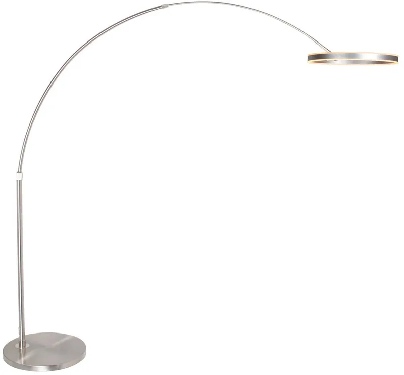 Staalkleurige vloerlamp Ringlux 4130ST - Modern, hoogte verstelbaar, draaibaar en uitschuifbaar by Steinhauer in Silver – product photo