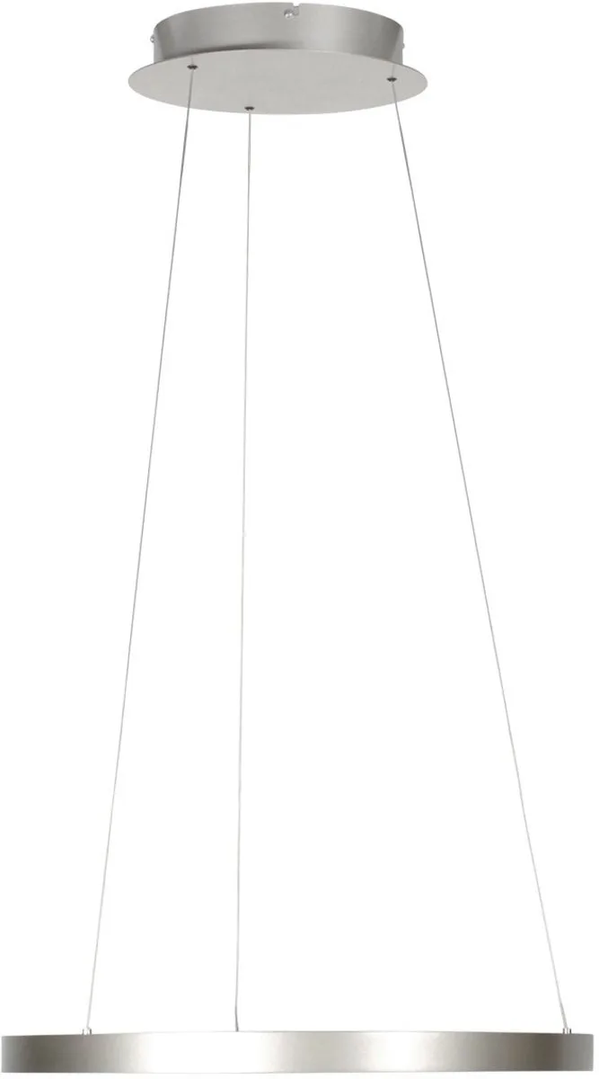 Stalen hanglamp Ringlede 4612ST met cable-lift systeem, hoogte instelbaar tot 170 cm, moderne stijl, metaal en kunststof, Steinhauer von Steinhauer in Silber – Produktfoto