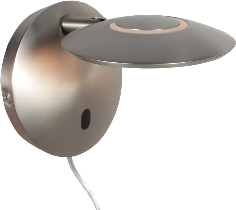 Stalen wandlamp Zenith 2 4396ST verstelbaar LED design van Steinhauer Exclusive - Moderne stijl, 15 cm diameter, geïntegreerde LED, draaibaar en kantelbaar, instelbare lichtkleur. fra Steinhauer i Sølv – produktbillede