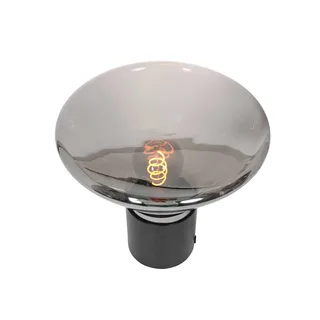 Tafellamp | 26 cm | ambiance | E27 | smoke glas | zwart metaal | retro art deco de Steinhauer – photo produit 3 sur 3