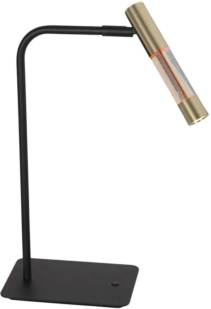 Tafellamp Alisio 4593ME 1-lichts luxe glas messing zwart 47 cm met push dimmer från Steinhauer i Guld, Svart – produktbild