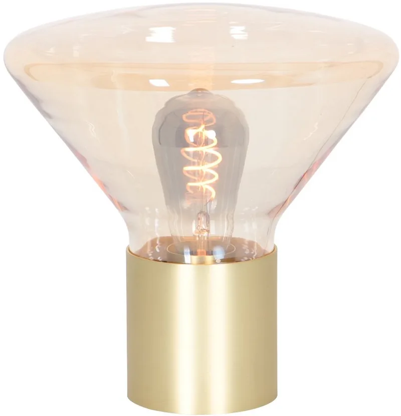 Tafellamp Ambiance 3401ME - Eigentijds messing met amberkleurig glas van Steinhauer in Goud – productfoto