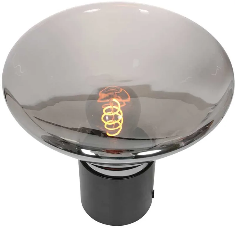 Tafellamp Ambiance 3401ZW 25 cm hoog, 26 cm diameter, van elektronica, glas en metaal, Steinhauer, Eigentijds design voor binnengebruik de Steinhauer en Noir – photo produit