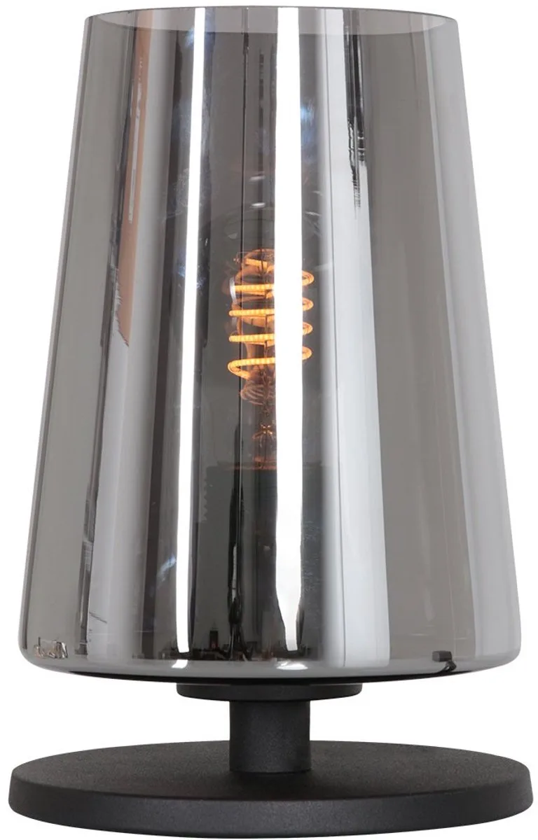 Tafellamp Ancilla 3103ZW E27 fitting Touch on/off - Eigentijds model van metaal en glas, ideaal voor binnengebruik, snoer van 180 cm från Steinhauer i Svart – produktbild