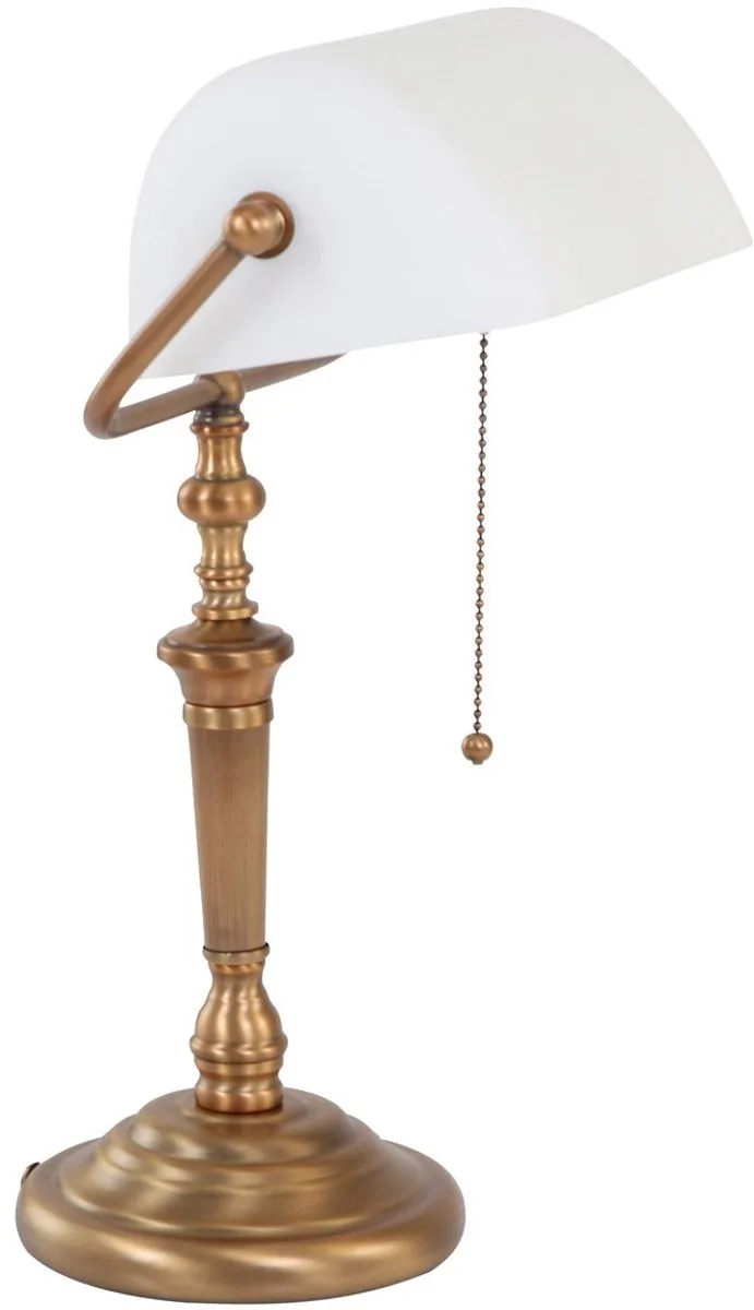 Tafellamp Ancilla 6186BR Brons E27 fitting met trekschakelaar, metaal en glas, kantelbaar de Steinhauer en Marron – photo produit
