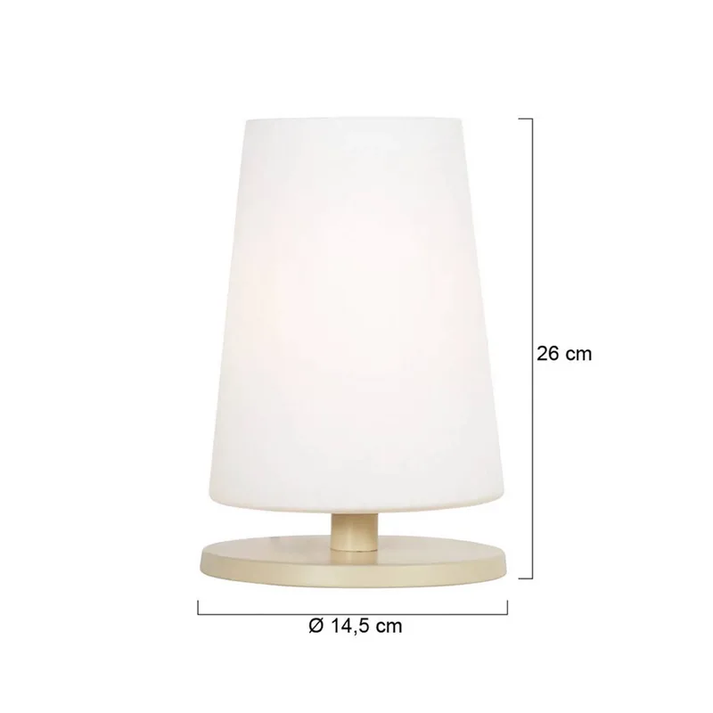 Tafellamp Ancilla, crèmekleurig, hoogte 26 cm, metaal, glas, E27 von Steinhauer in Creme, Weiß – Produktfoto