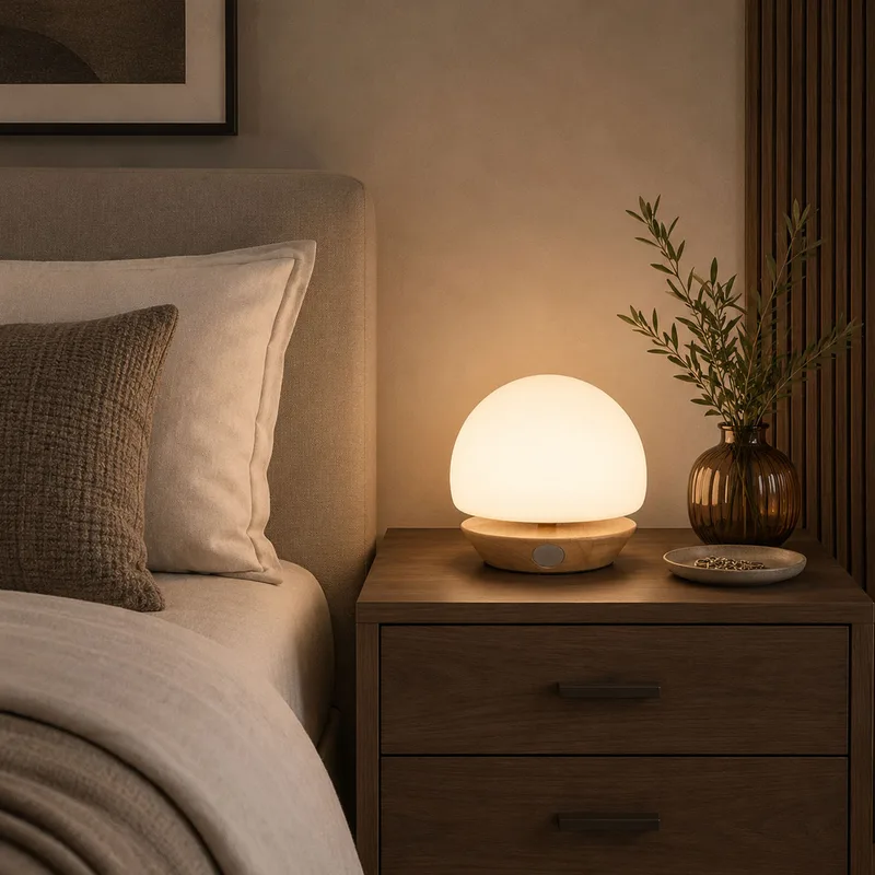 Tafellamp | ancilla | glas hout | touch dimbaar | inclusief LED by Steinhauer – product photo 2 of 3