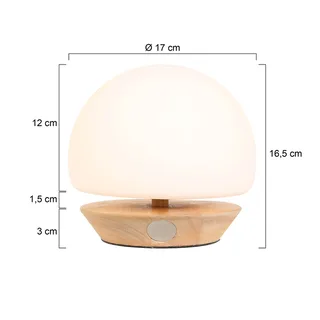 Tafellamp | ancilla | glas hout | touch dimbaar | inclusief LED by Steinhauer – product photo 3 of 3