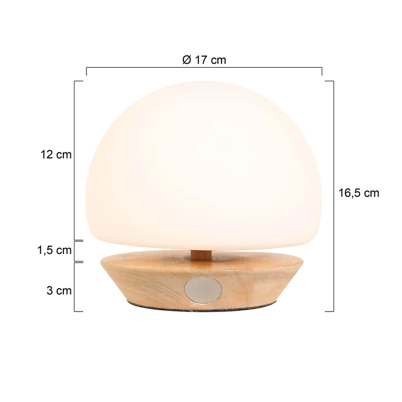 Tafellamp | ancilla | glas hout | touch dimbaar | inclusief LED by Steinhauer – product photo 3 of 3
