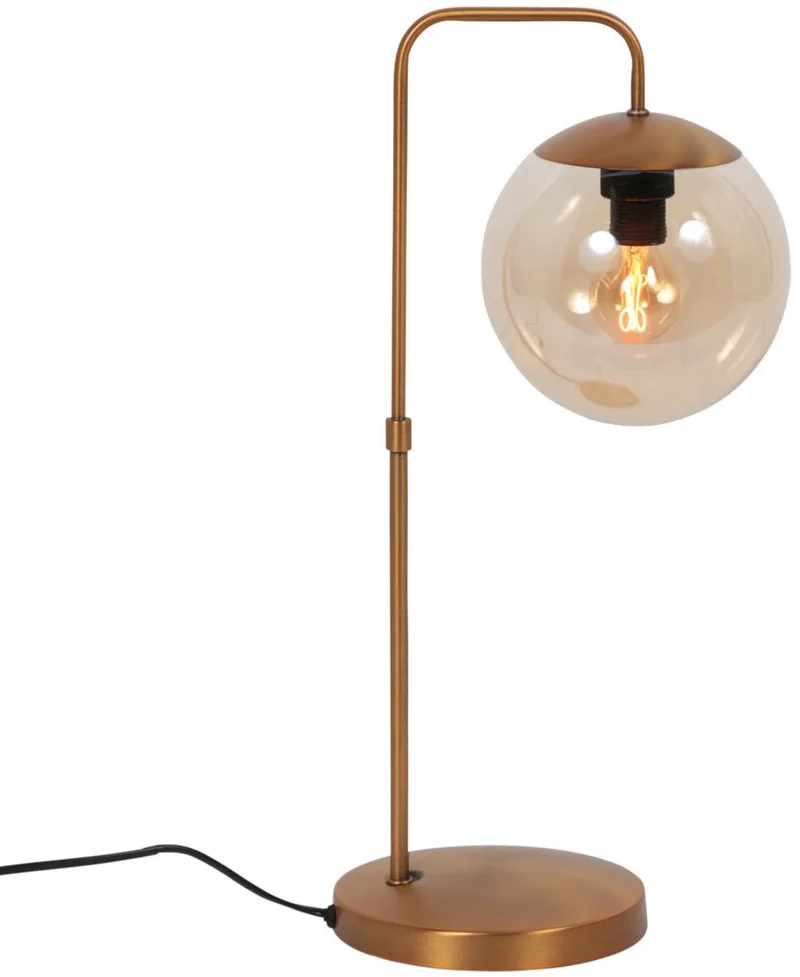 Tafellamp Bollique 4610BR bronskleurig met amber glas von Steinhauer in Braun – Produktfoto