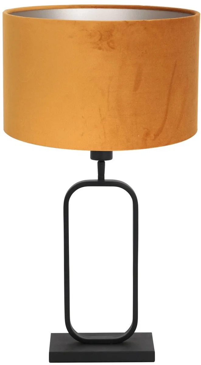 Tafellamp Stang 4808ZW met zwarte metalen armatuur en gouden velours kap - 47 cm hoog, kantelbaar, geschikt voor LED från Steinhauer i Guld, Svart – produktbild