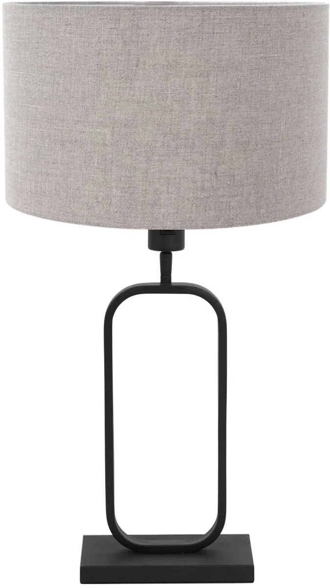 Tafellamp Stang 4810ZW - Modern grijze linnen kap, kantelbaar metaal, hoogte 47 cm från Steinhauer i Grå – produktbild