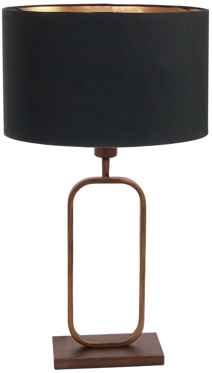 Tafellamp Stang 4814BR - Brons, zwart linnen kap, 47 cm hoog, kantelbare fitting de Steinhauer en Marron – photo produit