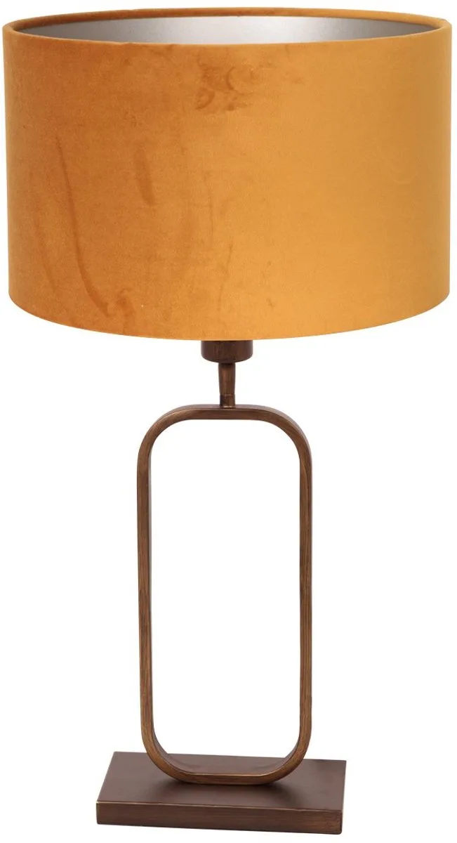 Tafellamp Stang 4815BR - Modern bronzen met gouden velours kap, 47 cm hoog en rectangulaire voet 15x30 cm fra Steinhauer i Brun – produktbillede