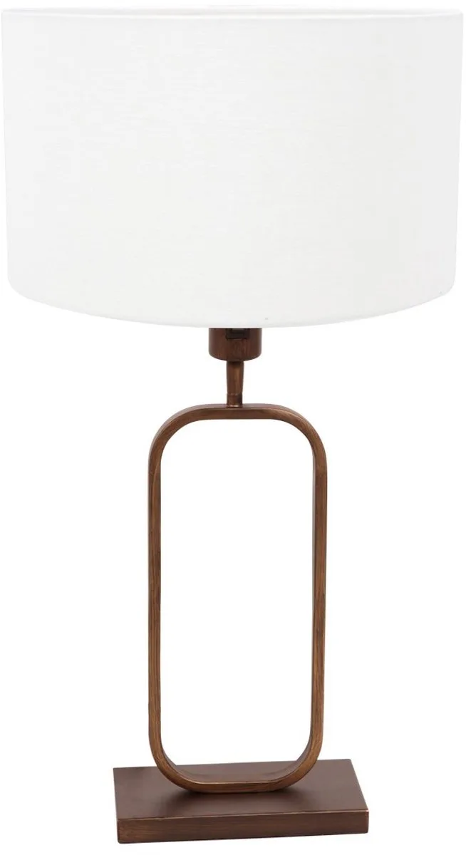 Tafellamp Stang 4816BR, brons met witte linnen kap, kantelbaar, 47 cm hoog från Steinhauer i Brun – produktbild