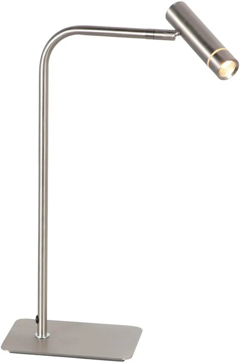 Tafellamp Volari 4709ST staal 50cm moderne tafellamp met draaibare en kantelbare kop van Steinhauer met touchdimmer von Steinhauer in Silber – Produktfoto