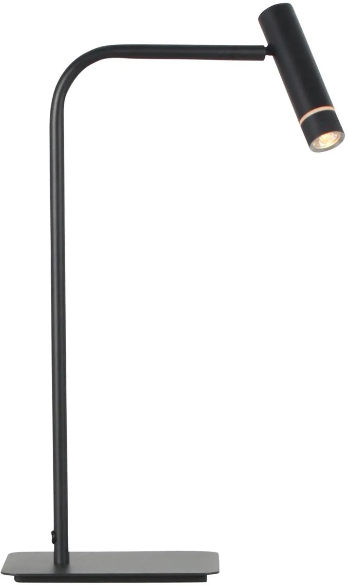 Tafellamp Volari 4709ZW zwarte tafellamp met dim-to-warm functie, draaibaar en kantelbaar, kunststof en metaal, 50 cm hoog van Steinhauer in Zwart – productfoto